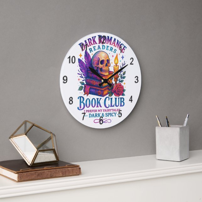 Grande Horloge Ronde Lecteurs de romance sombre... (Bureau)