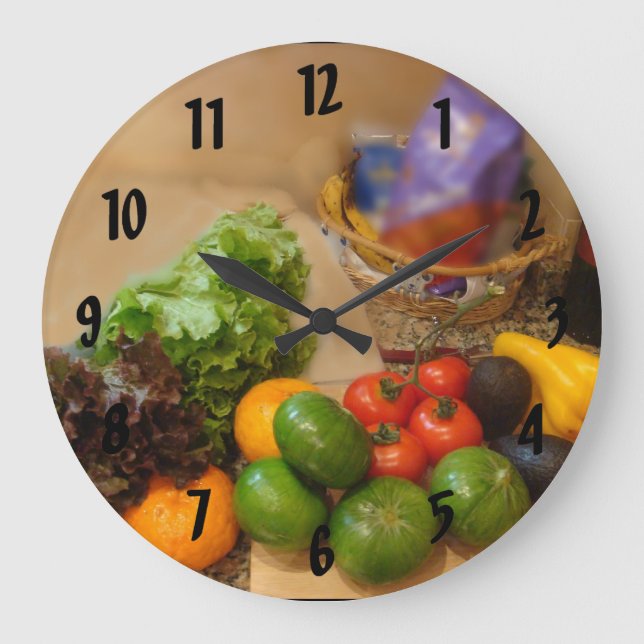 Grande Horloge Ronde Légumes en Buenos Aires avec le nombre (Recto)