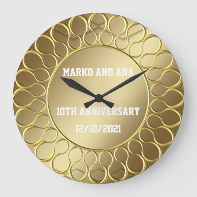 Grande Horloge Ronde L'élégance dorée anniversaire de l'amour (Recto)