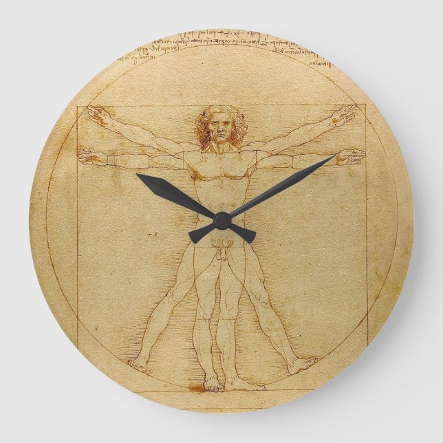 Grande Horloge Ronde Leonardo da Vinci, Homme vitruvien (Recto)