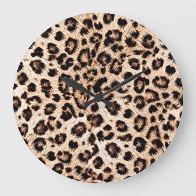 Grande Horloge Ronde Leopard Design Motif : Wild Elegance. (Recto)
