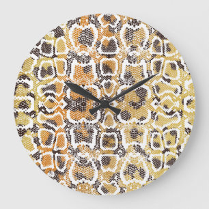 Grande Horloge Ronde Léopard Snake Poster de animal Texture