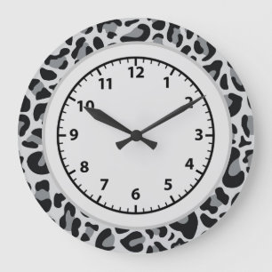 Grande Horloge Ronde Leopard Snow Leopard Clock
