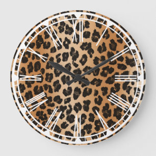 Grande Horloge Ronde Leopard Wall Clock