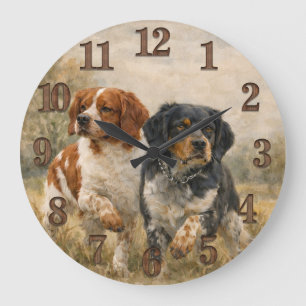 Grande Horloge Ronde L'épagneul breton 