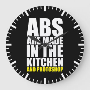 Grande Horloge Ronde Les Abs Sont Faits Dans La Cuisine Et Photoshop - 