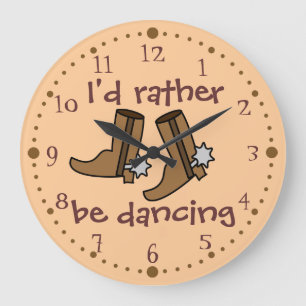 Grande Horloge Ronde Les bottes de cowboy plutôt dansent le pays