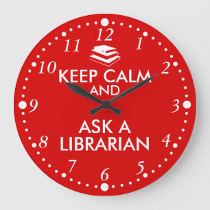 Grande Horloge Ronde Les cadeaux de bibliothécaire gardent le calme