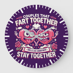 Grande Horloge Ronde Les Couples Qui S'Amusent Restent Ensemble - Drôle