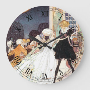 Grande Horloge Ronde Les douze princesses danseuses vintage de Kay Niel