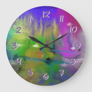 Grande Horloge Ronde Les feux d'artifice fanés tournent de retour le