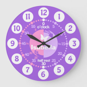 Grande Horloge Ronde Les filles apprennent à dire à temps l'horloge
