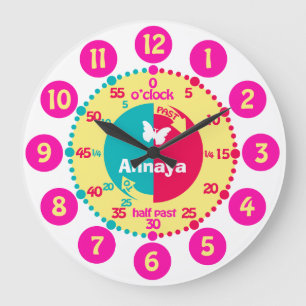 Grande Horloge Ronde Les filles apprennent à dire à temps l'horloge