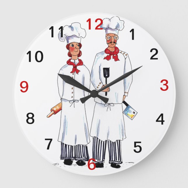 Grande Horloge Ronde Les patrons et les genfes wall clock (Recto)