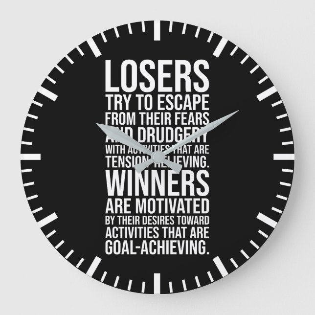 Grande Horloge Ronde Les perdants contre les gagnants - Gym, Hustle, Su (Recto)