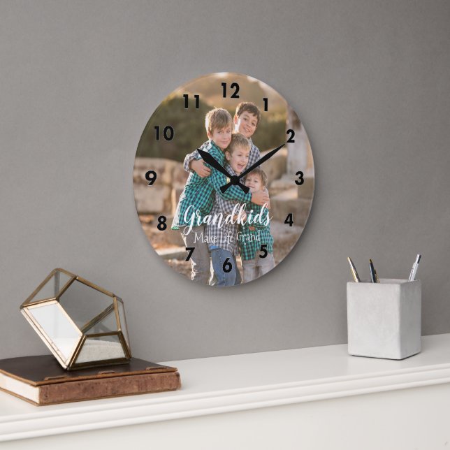 Grande Horloge Ronde Les petits font la vie grand (Bureau)