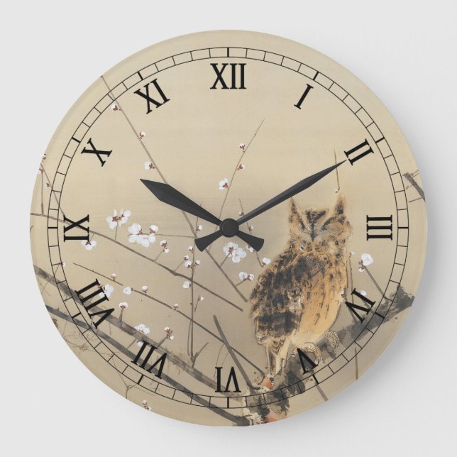 Grande Horloge Ronde Les premières fleurs de prune par Nishimura Goun,  (Recto)