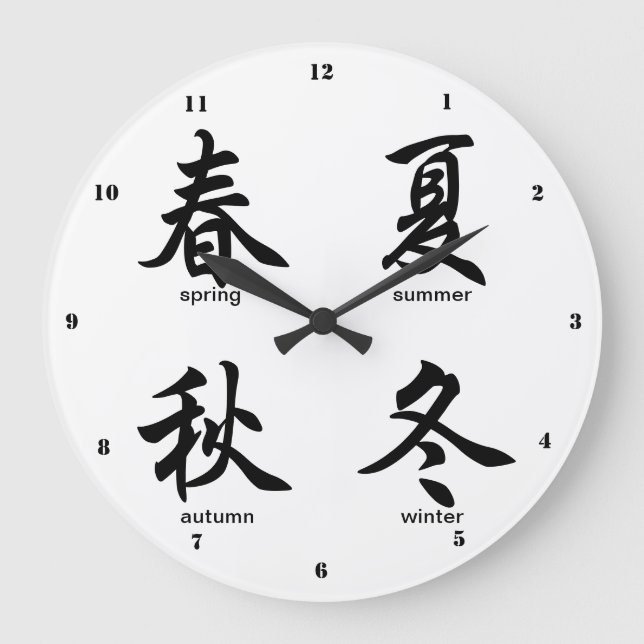 Grande Horloge Ronde Les Quatre Saisons, Kanji Japonais (Recto)