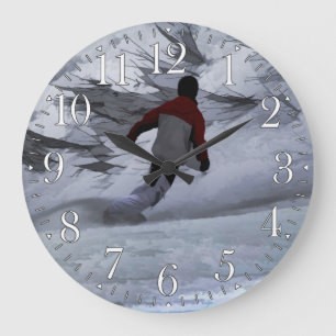Grande Horloge Ronde Les sports d'hiver "Carving the Mountain"