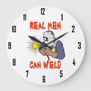 GRANDE HORLOGE RONDE LES VRAIS HOMMES PEUVENT SOUDER