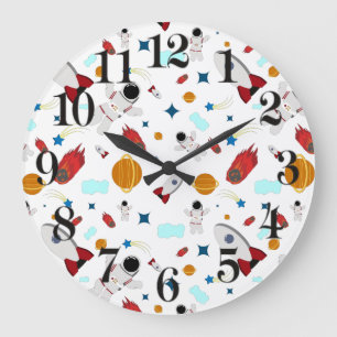 Grande Horloge Ronde L'espace extra-atmosphérique pour enfants et Motif