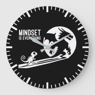 Grande Horloge Ronde L'Esprit Est Tout, Dragon - Motivation De Succès