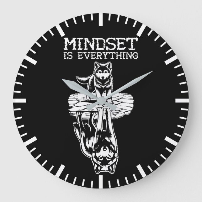 Grande Horloge Ronde L'Esprit Est Tout, Wolf - Gym, Hustère, Succès (Recto)