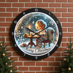 Grande Horloge Ronde Lettres à Père Noël