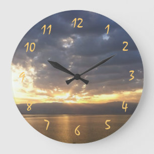 Grande Horloge Ronde Lever de soleil sur la mer Morte Israël