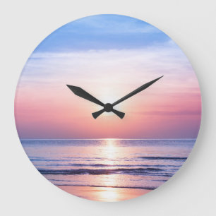Grande Horloge Ronde Lever de soleil tropical : Mer, Ciel, Sérénité