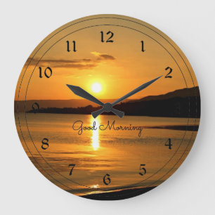 Grande Horloge Ronde Lever du soleil - Bonjour