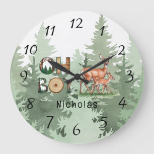 Grande Horloge Ronde L'expression de la nature : Oh garçon Baby shower 