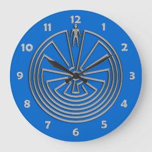Grande Horloge Ronde L'homme dans le labyrinthe - argent