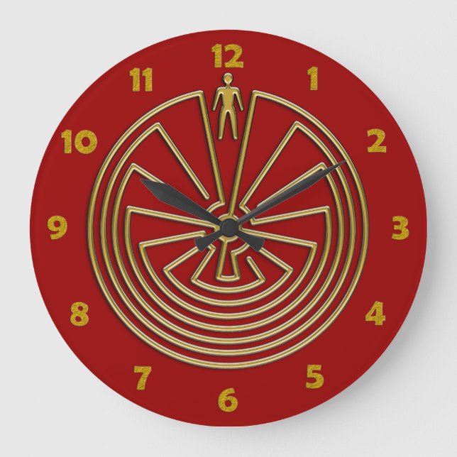 Grande Horloge Ronde L'homme dans le Maze - or (Recto)