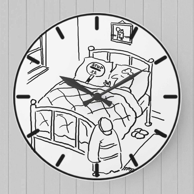 Grande Horloge Ronde L'homme sucette dort avec sa sucette (Créateur téléchargé)