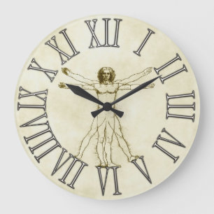 Grande Horloge Ronde L'homme vitruvien par Léonard de Vinci