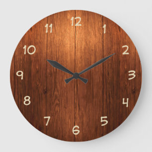 Grande Horloge Ronde L'horloge de cuisine Country Wood Look