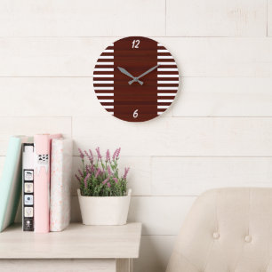 Grande Horloge Ronde L'Horloge Murale Athlétique Rayure Gridiron