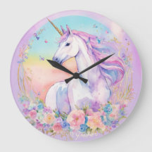 "L'horloge murale des rêves de Unicorn enchantée"