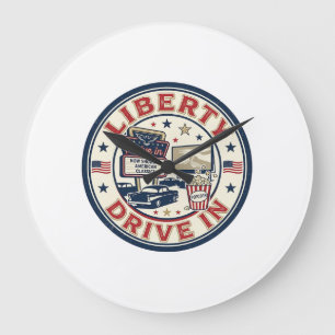 Grande Horloge Ronde Liberty Drive In Patriotique Patriotique Drive In