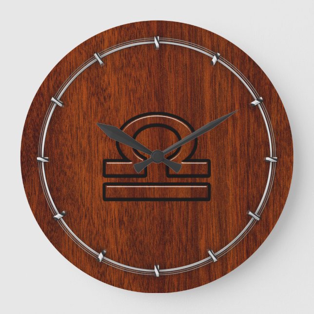Grande Horloge Ronde Libra Zodiac Sign on Mahogany Brown Style (Recto)