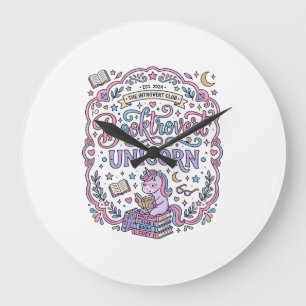 Grande Horloge Ronde Licorne Booktrovert Licorne Amusant Cadeau Mignon 