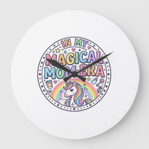 Grande Horloge Ronde Licorne Dans Mon Ère De Maman Magique Drôle De T-S