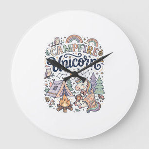 Grande Horloge Ronde Licorne Feu de camp Licorne Autocollant vectoriel