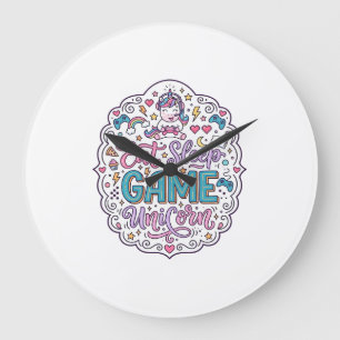 Grande Horloge Ronde Licorne Manger Dormir Jeu Licorne Impression Ludiq
