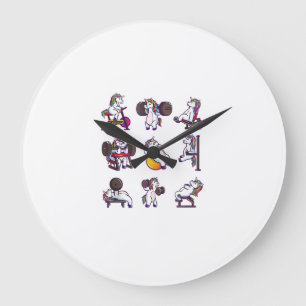 Grande Horloge Ronde Licorne Musculation Force Athlétique Gym Entraînem