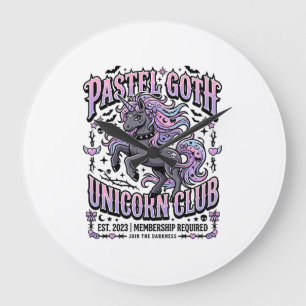 Grande Horloge Ronde Licorne Pastel Goth Licorne Club Commercial Sticke
