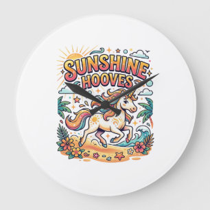 Grande Horloge Ronde Licorne Sunshine Hooves Commercial Sticker et Shi