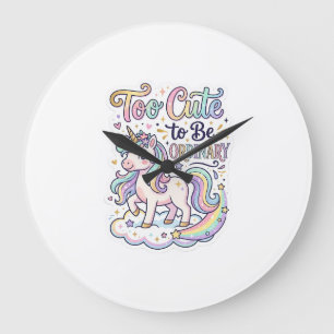 Grande Horloge Ronde Licorne Trop Mignonne pour être Ordinaire Vecteur