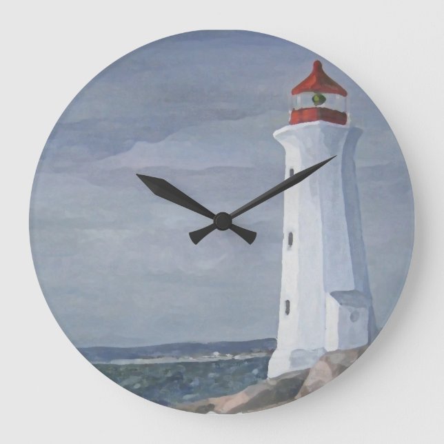 Grande Horloge Ronde Lighthouse bleu (Recto)